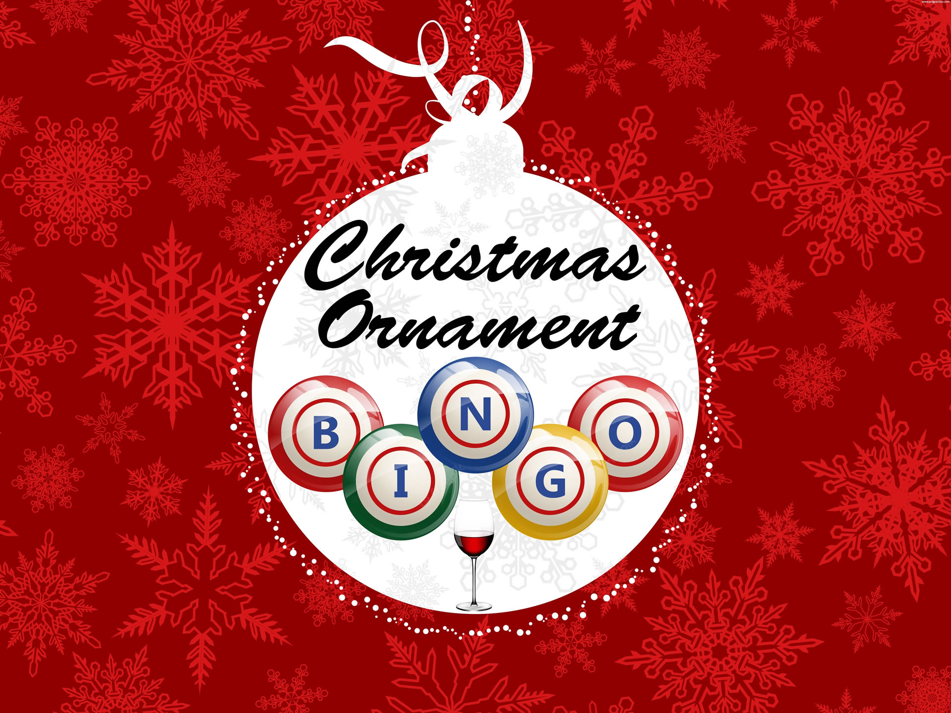 Christmas Ornament Wine Tasting BINGO