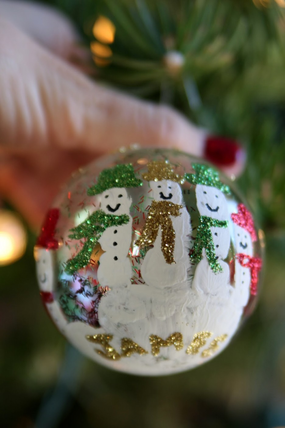 hand painted christmas ornament