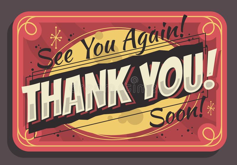 thank you sign see again soon vintage