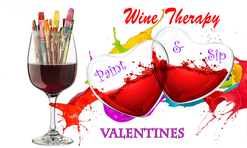 Valentines Wine Therapy's Sip & Paint